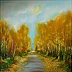 Grażyna Potocka - Autumn avenue oil painting 70-70cm