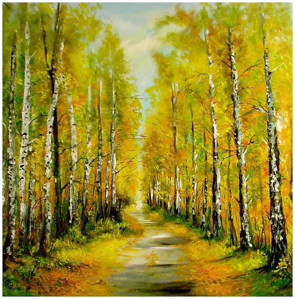 Grażyna Potocka - In autumnal attire oil painting 80cm-80cm