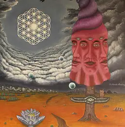 Marek Lessing, Totem der Freiheit, Acrylgemälde - Leinwand, 70 x 90