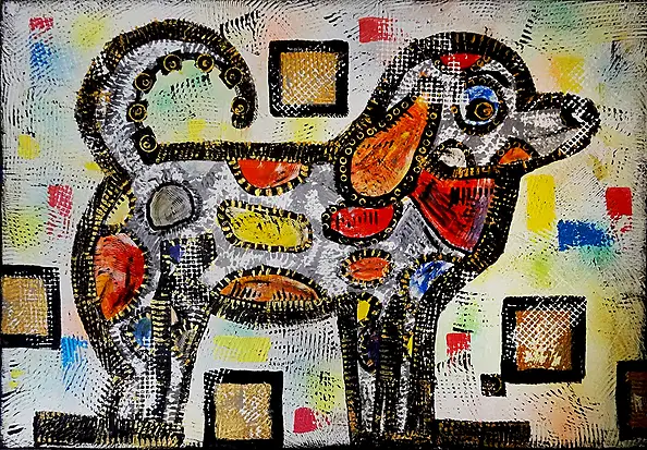 Marek Lutek, Tryptyk “PSIAKI” 11611/12/13, Obraz akrylowy - płótno, 50 x 70