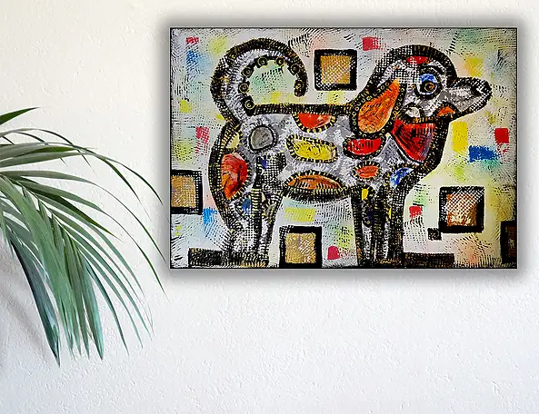 Marek Lutek, Tryptyk “PSIAKI” 11611/12/13, Obraz akrylowy - płótno, 50 x 70
