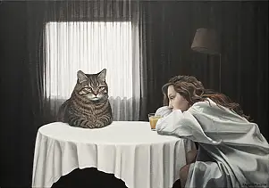 Nataliya Bagatskaya, Bevi il tuo succo, Natasha…, Dipinto acrilico - tela, 100 x 70