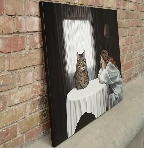 Nataliya Bagatskaya, Bevi il tuo succo, Natasha…, Dipinto acrilico - tela, 100 x 70