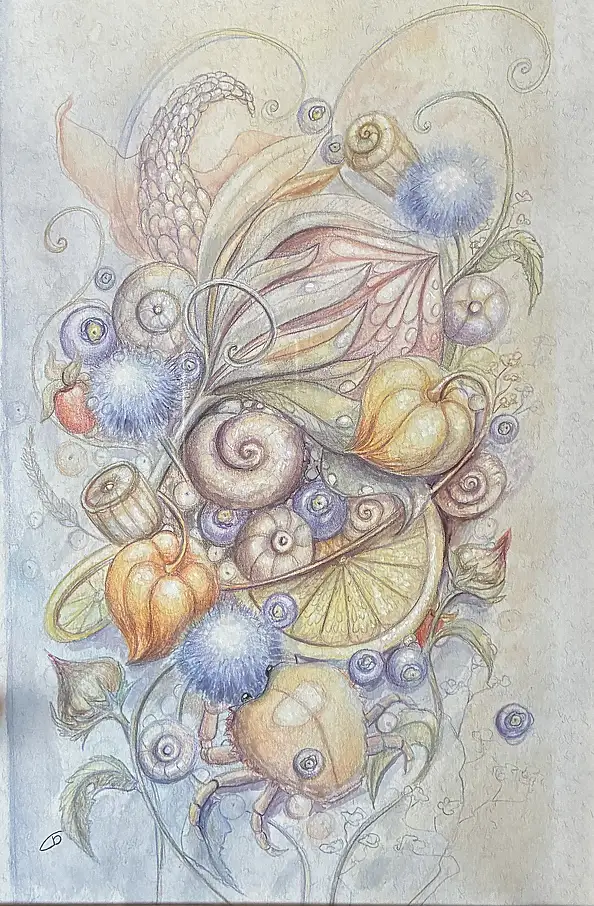 Natalia Butenko, Подих Творця, Watercolors, Mixed media, Pencil - paper, 210 x 297