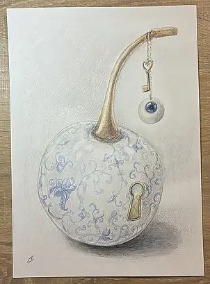 Natalia Butenko, Porcelain soul, Watercolors, Mixed media, Pencil - paper, 22 x 297