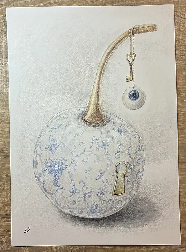 Natalia Butenko, Porcelain soul, Watercolors, Mixed media, Pencil - paper, 22 x 297