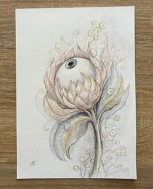 Natalia Butenko, Око Творця, Watercolors, Mixed media, Pencil - paper, 15 x 21