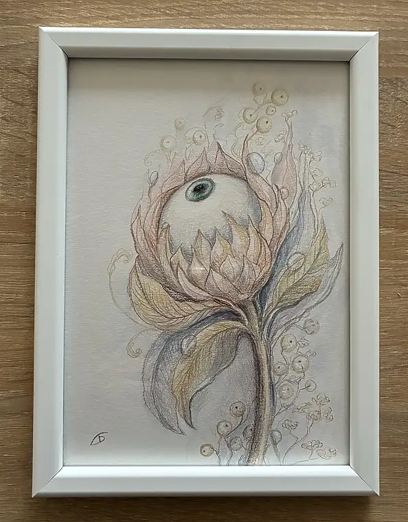 Natalia Butenko, Око Творця, Watercolors, Mixed media, Pencil - paper, 15 x 21