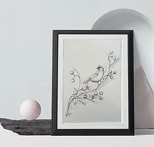 Natalia Butenko, Рапсодія кранок, Змішані техніки, Туш - папір, 15 x 21