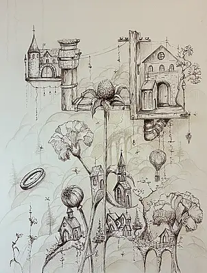 Natalia Butenko, Інший світ, Tusz - papier, 21 x 29