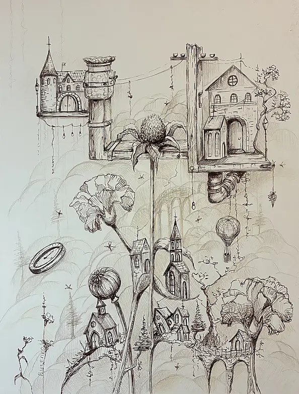 Natalia Butenko, Інший світ, Tusz - papier, 21 x 29