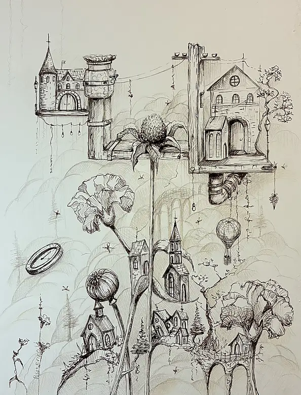 Natalia Butenko, Інший світ, Tusz - papier, 21 x 29