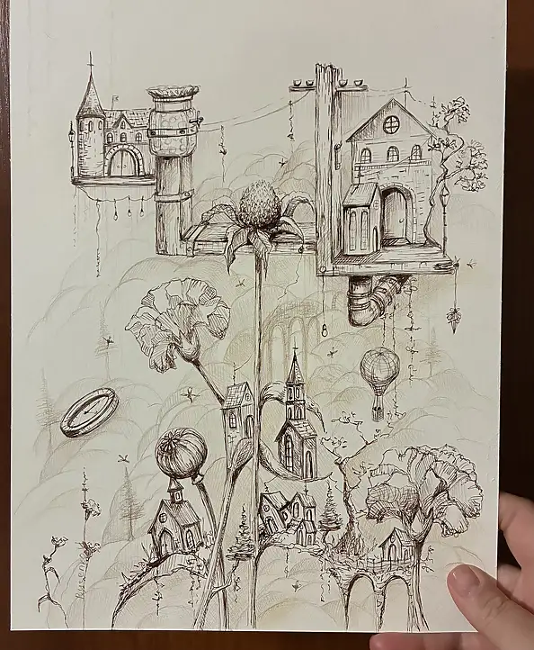Natalia Butenko, Інший світ, Tusz - papier, 21 x 29
