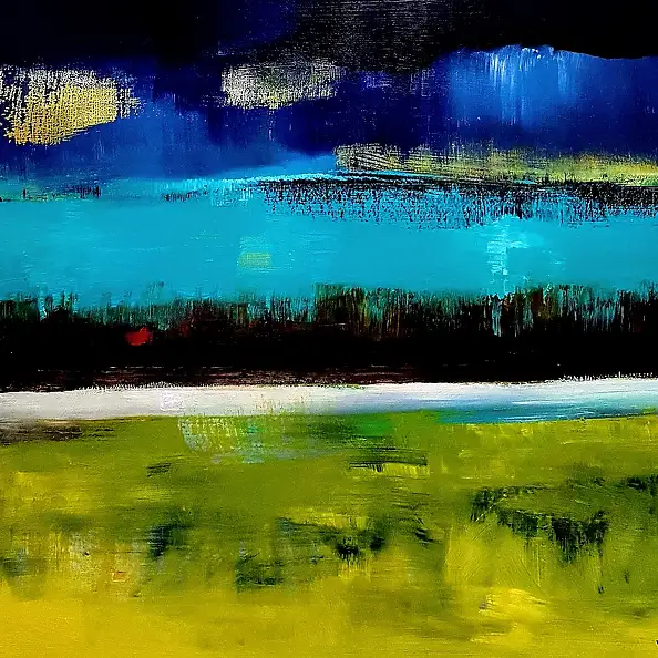 Rolf Stocker, ERSTES GRÜN, Obraz akrylowy - , 90 x 90