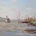 Sergey Doroshenko, Отмель. 1950 г., Obraz olejny - karton/tektura, 29 x 17