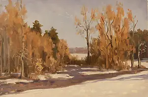 Sergey Doroshenko, Оттепель. 1951 год, Obraz olejny - karton/tektura, 48 x 33