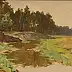 Sergey Doroshenko, Речка на опушке. 1954 р., Obraz olejny - karton/tektura, 30 x 17