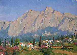 Sergey Doroshenko, Krim. Ai-Petri. 1955 h., Ölbild - Karton/Pappe, 35 x 24