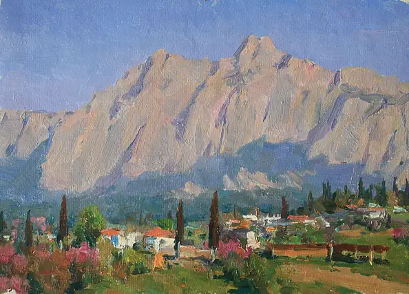 Sergey Doroshenko, Krim. Ai-Petri. 1955 h., Ölbild - Karton/Pappe, 35 x 24