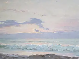 Sergey Doroshenko, Зарево. 1951 год, Ölbild - , 29 x 17
