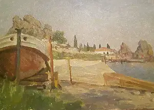 Sergey Doroshenko, Этюд. 1950 год., Obraz olejny - karton/tektura, 35 x 20