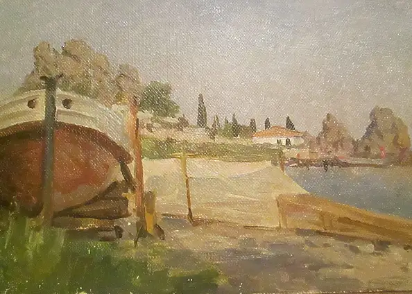 Sergey Doroshenko, Этюд. 1950 год., Obraz olejny - karton/tektura, 35 x 20