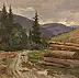 Sergey Doroshenko, Дорога в Карпатах. 1954 год., Obraz olejny - karton/tektura, 40 x 30