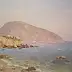 Sergey Doroshenko, Вечер на море. Крым.1950 год, Obraz olejny - karton/tektura, 49 x 27