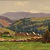 Sergey Doroshenko, Голубые дали. 1950 г., Obraz olejny - karton/tektura, 40 x 26