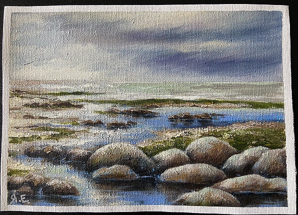 Yana Yeremenko - “LIMAN” seascape, acrylic painting