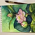 Yana Yeremenko - “Pink lily” watercolor, fiower painting