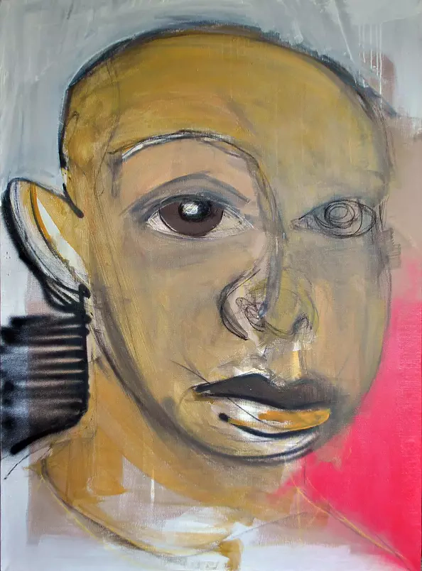 Karol Madyjewicz - self-portrait with pink