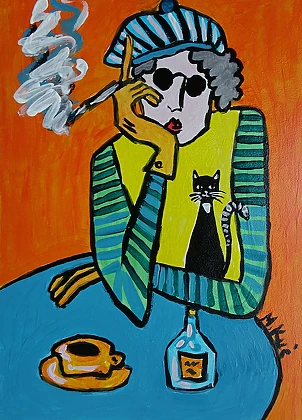   - grandmother with a pipe