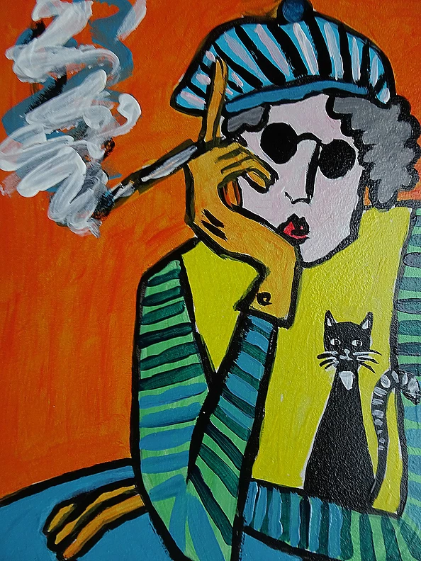 Marlena Kuc - grandmother with a pipe