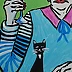 Marlena Kuc - Großmutter mit einem Glas Wein und einem Kätzchen