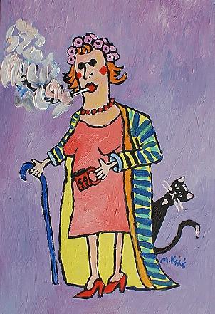   - grandma with a cigarette