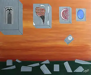 Adam Kucz, ohne Titel, Acrylgemälde - Platte, 60 x 50