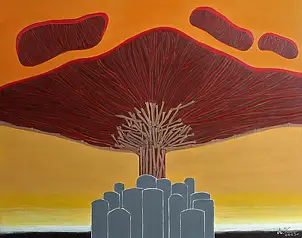 Adam Kucz, ohne Titel, Acrylgemälde - Platte, 60 x 48