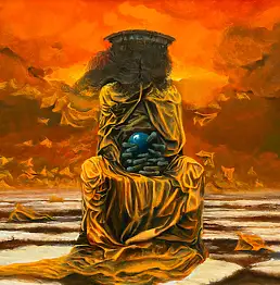Krzysztof Heksel, without title, Oil painting - panel, 76 x 64