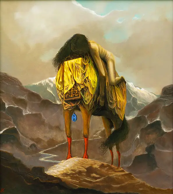 Krzysztof Heksel, sans titre, Peinture à l'huile - panneau, 66 x 74