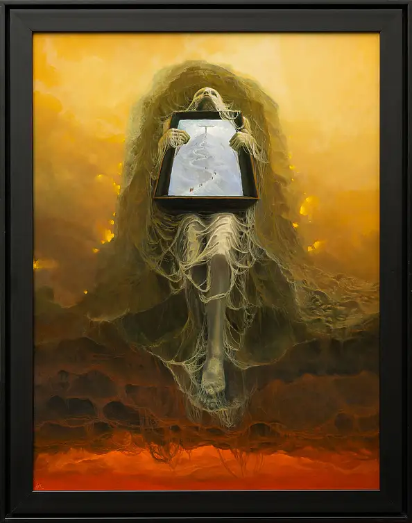 Krzysztof Heksel, untitled, Oil painting - panel, 73 x 97