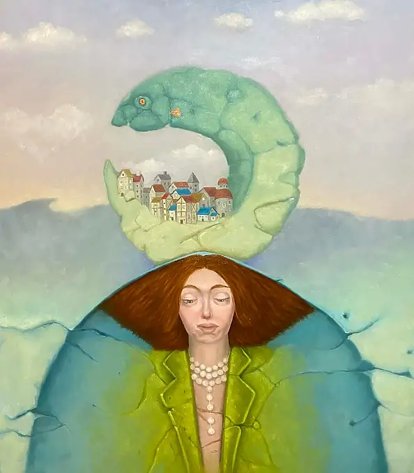 Marcin Niewęgłowski, bez tytułu, Obraz olejny - płyta, 81 x 91