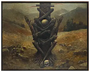 Zdzisław Beksiński, bez tytułu, rok 1971, Obraz olejny - płyta, 95 x 76
