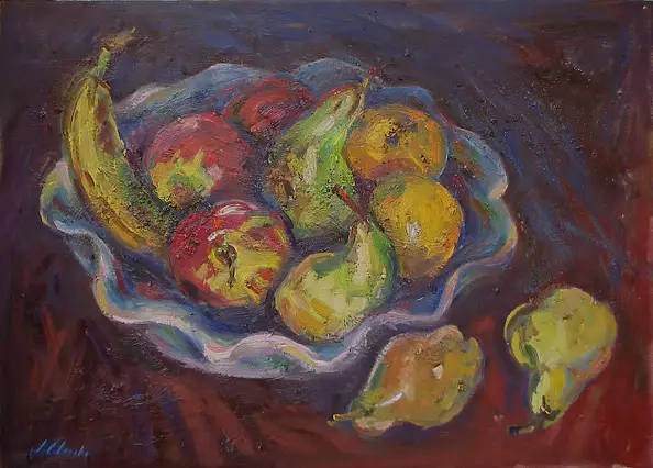 Małgorzata Oborska - błękitni półmisek