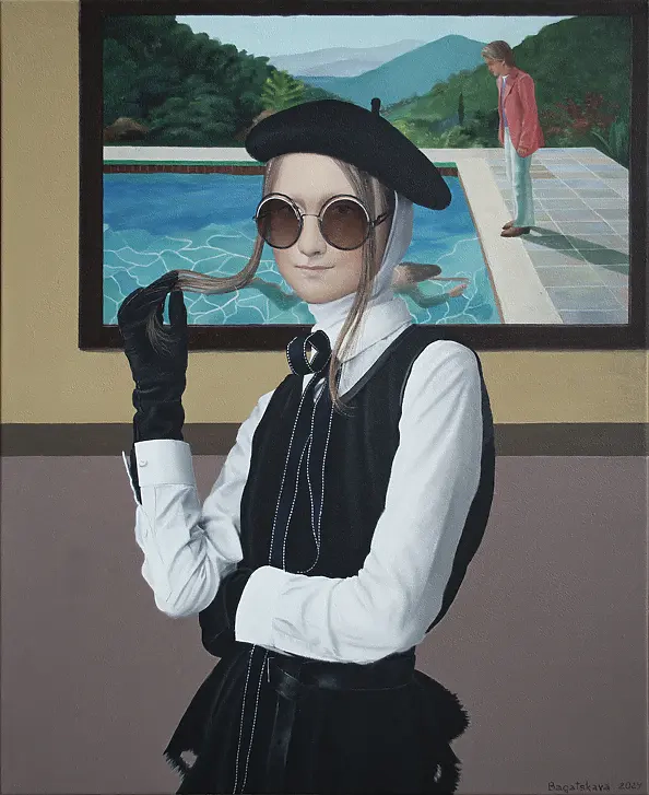 Nataliya Bagatskaya - black leather gloves