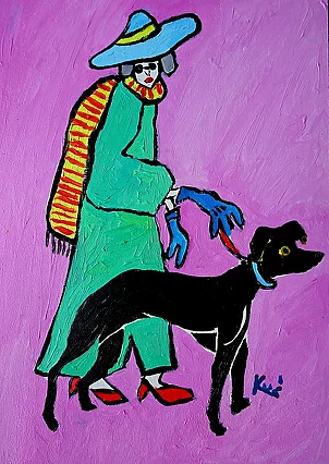   - lady going for a walk