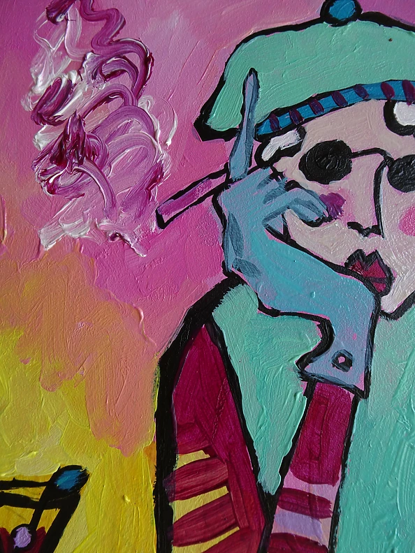 Marlena Kuc - lady with cigarette and cat