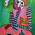 Marlena Kuc - Dame mit einer rotbraunen Katze