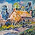 Krzysztof Chrobot, house, Oil painting - cardboard/paperboard, 51 x 36