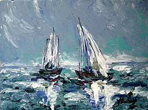 Jerzy Stachura - two sailboats